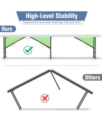 6 Feet Plastic Folding Bench Portable Seat with Handle and Lock