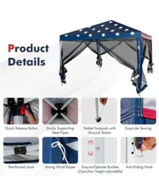 10 x 10 Feet Pop-up Canopy Tent Gazebo Canopy for Outdoor