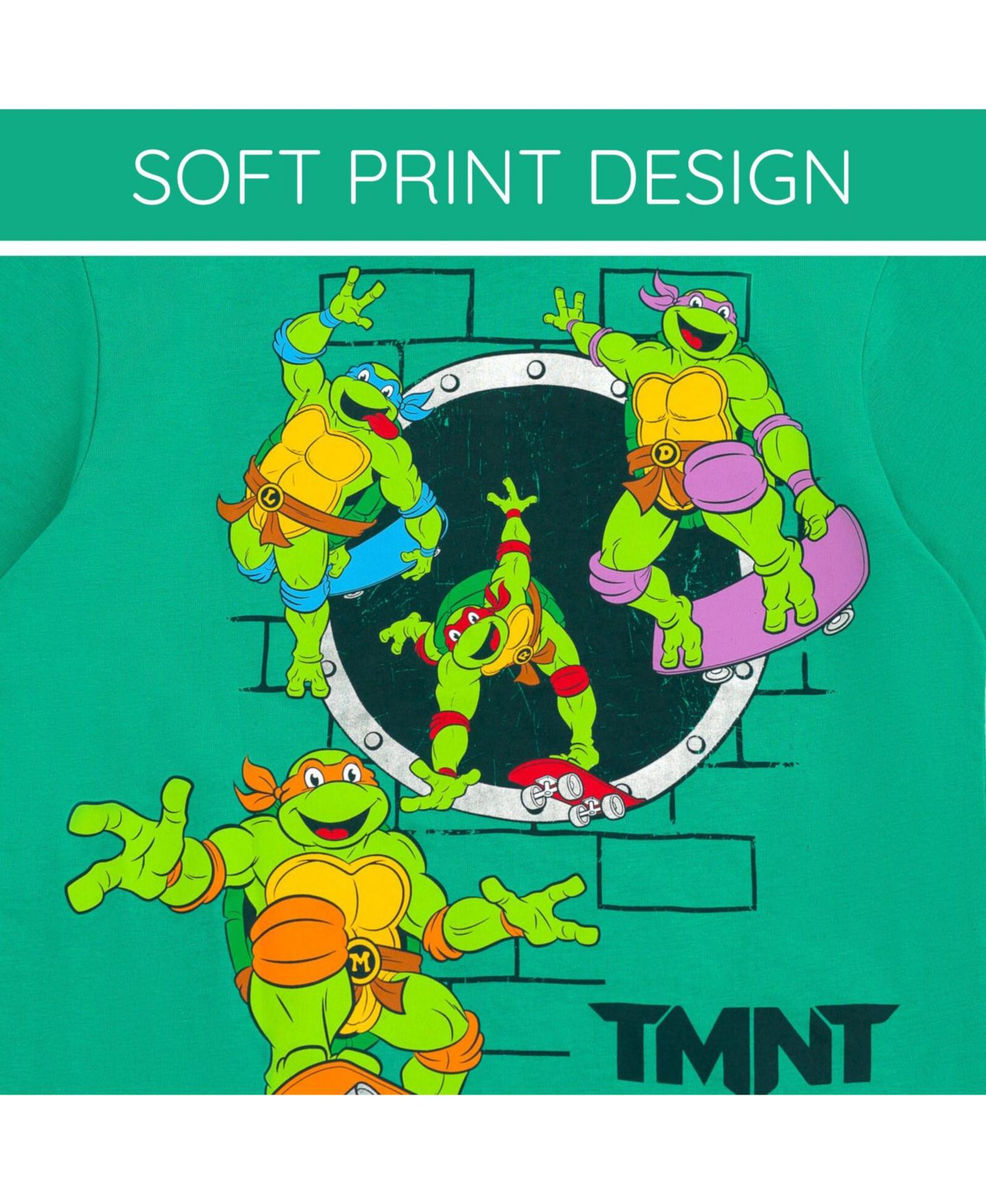 Комплекты Teenage Mutant Ninja Turtles Donatello Leonardo Michelangelo Raphael T-Shirt and Shorts Outfit Set Toddler to для мальчиков, цвет: Зелёный / Серый — фото 6