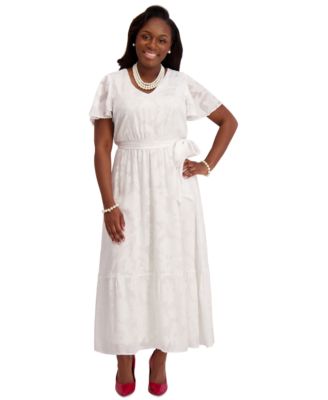 Flutter-Sleeve Smock-Waist Dress, Regular & Plus 