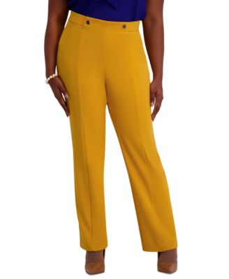 Kasper - High-Rise Pull-On Rivet Pants, Regular & Plus
