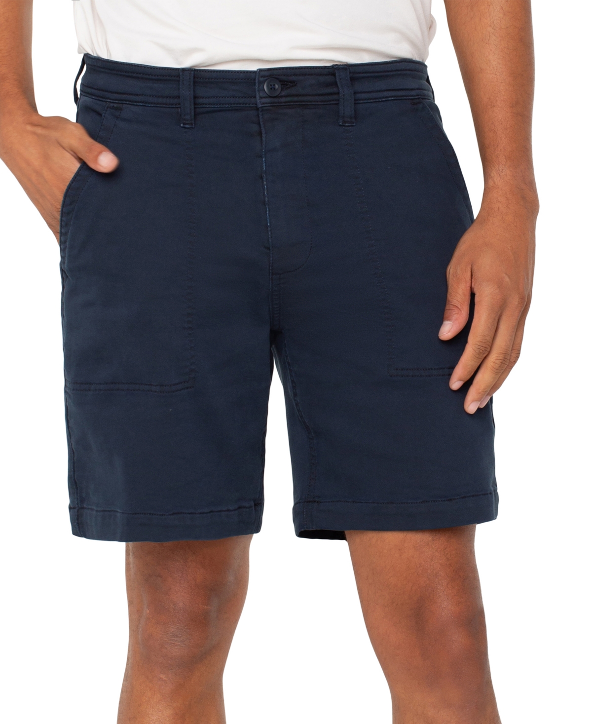 Men's Cotton-Blend Relaxed 8" Shorts - Navy