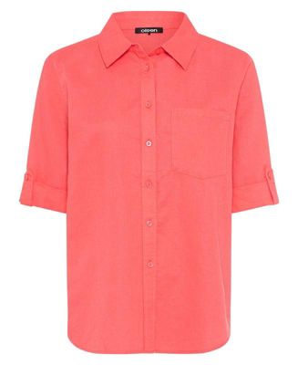 Women's Shirt with Rolled Sleeve Tab Detail