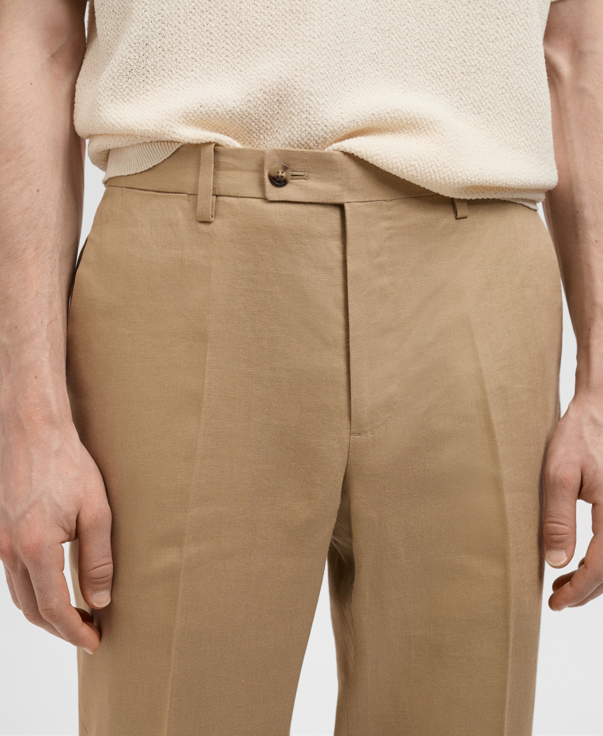Mango Paris Slim Fit Suit Pants In Brown