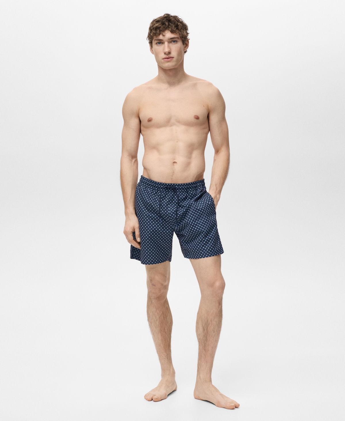 Mango Men's Geometric-print Swim Trunks