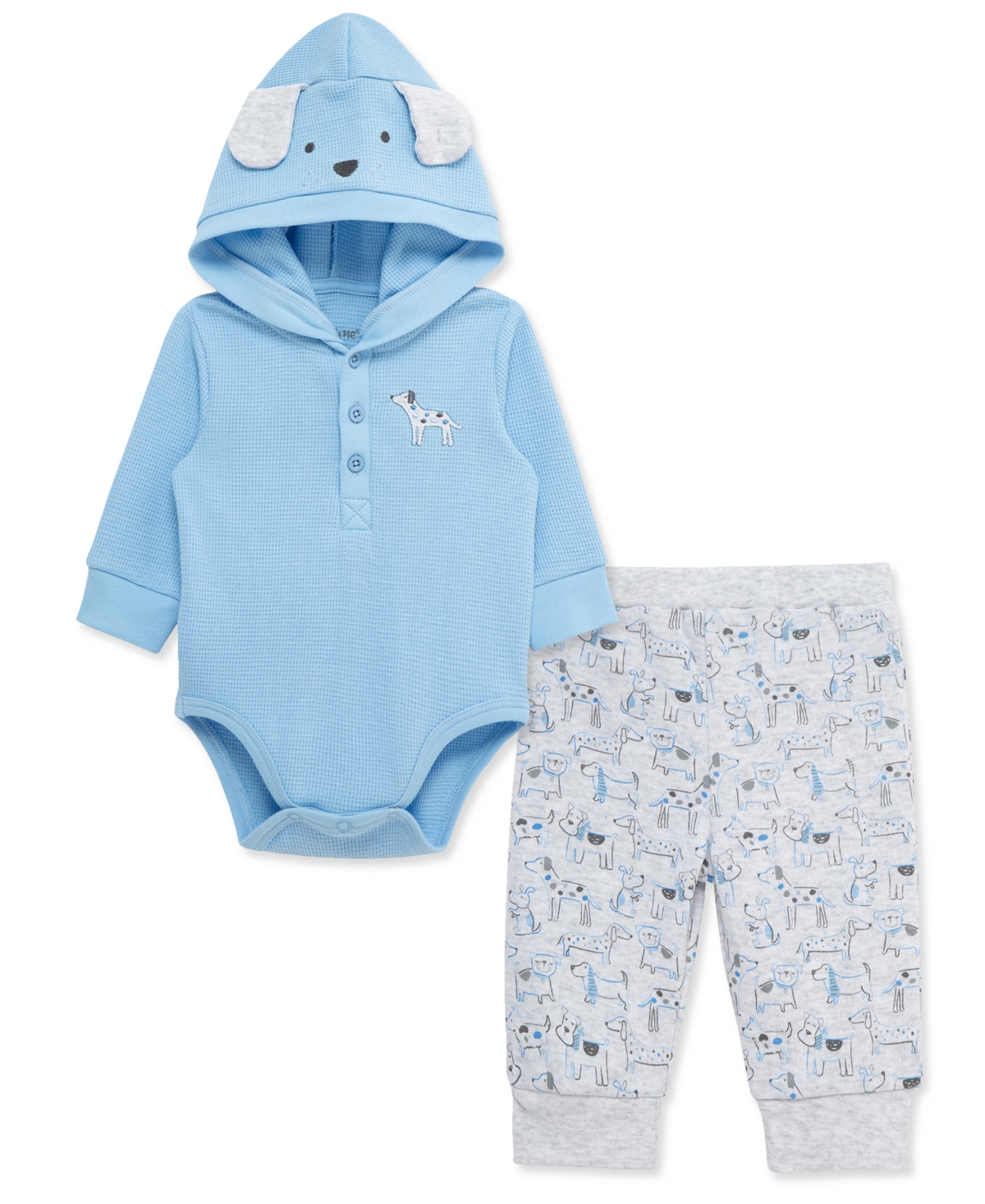 Little Me Baby Boys Cotton Puppy Bodysuit & Pants Set