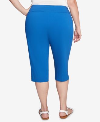 Plus Size Ladder Hem Americana Clamdigger Capri Pants