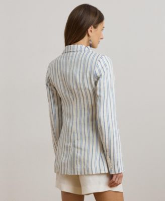 Women's Striped Linen-Blend Blazer