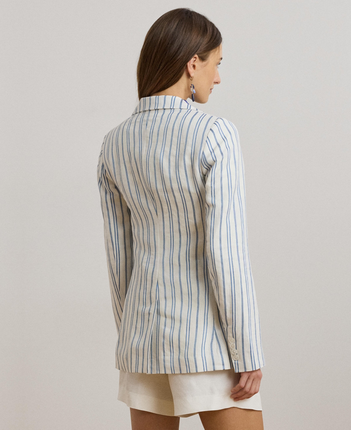 Shop Ralph Lauren Women's Striped Linen-blend Blazer