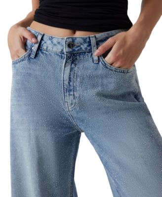Women's Bellflower Shine & Sequins Wide-Leg Jeans