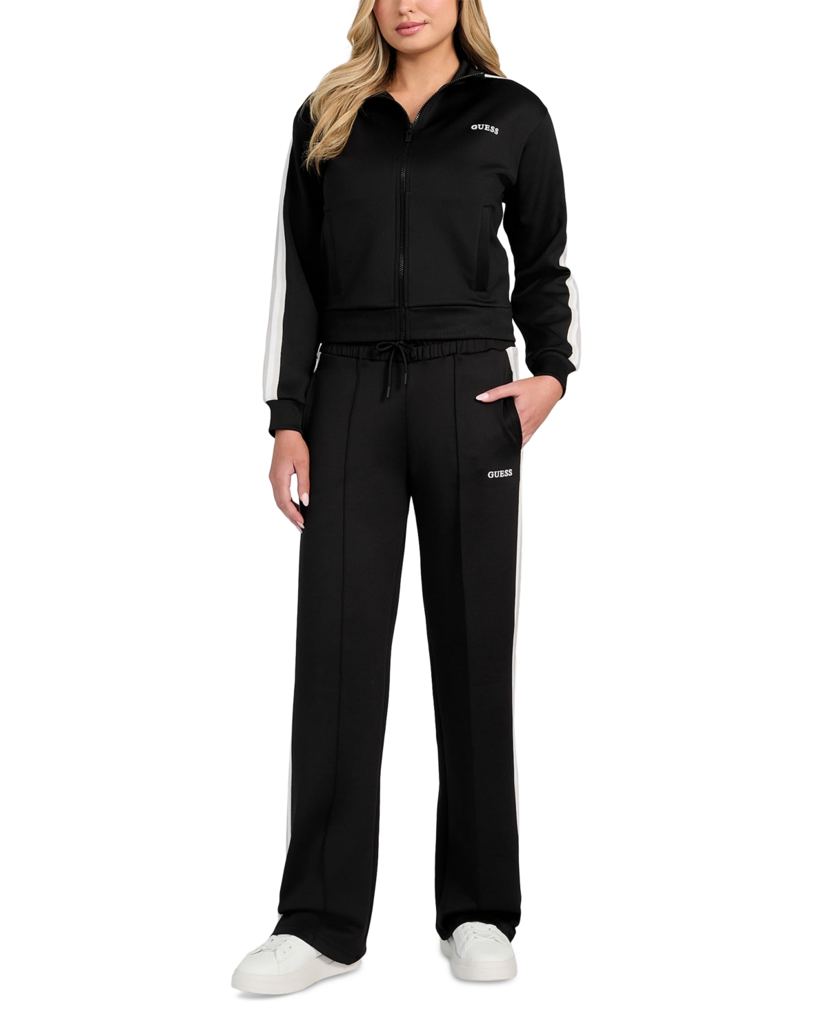 GUESS WOMEN'S YARROW FULL-ZIP SCUBA-KNIT SWEATSHIRT 