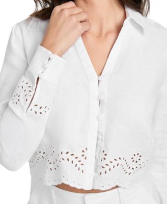 Women's Long-Sleeve Leyna Linen Top