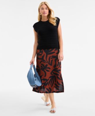 Women's Textured-Stitch Sleeveless Sweater, Exclusively at Macy's