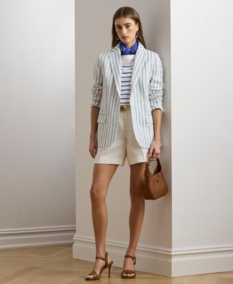 Lauren Ralph Lauren - Women's Pleated Linen-Blend Twill Shorts