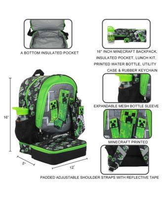 Creepers 5-Piece 16" Backpack Set For School & Travel