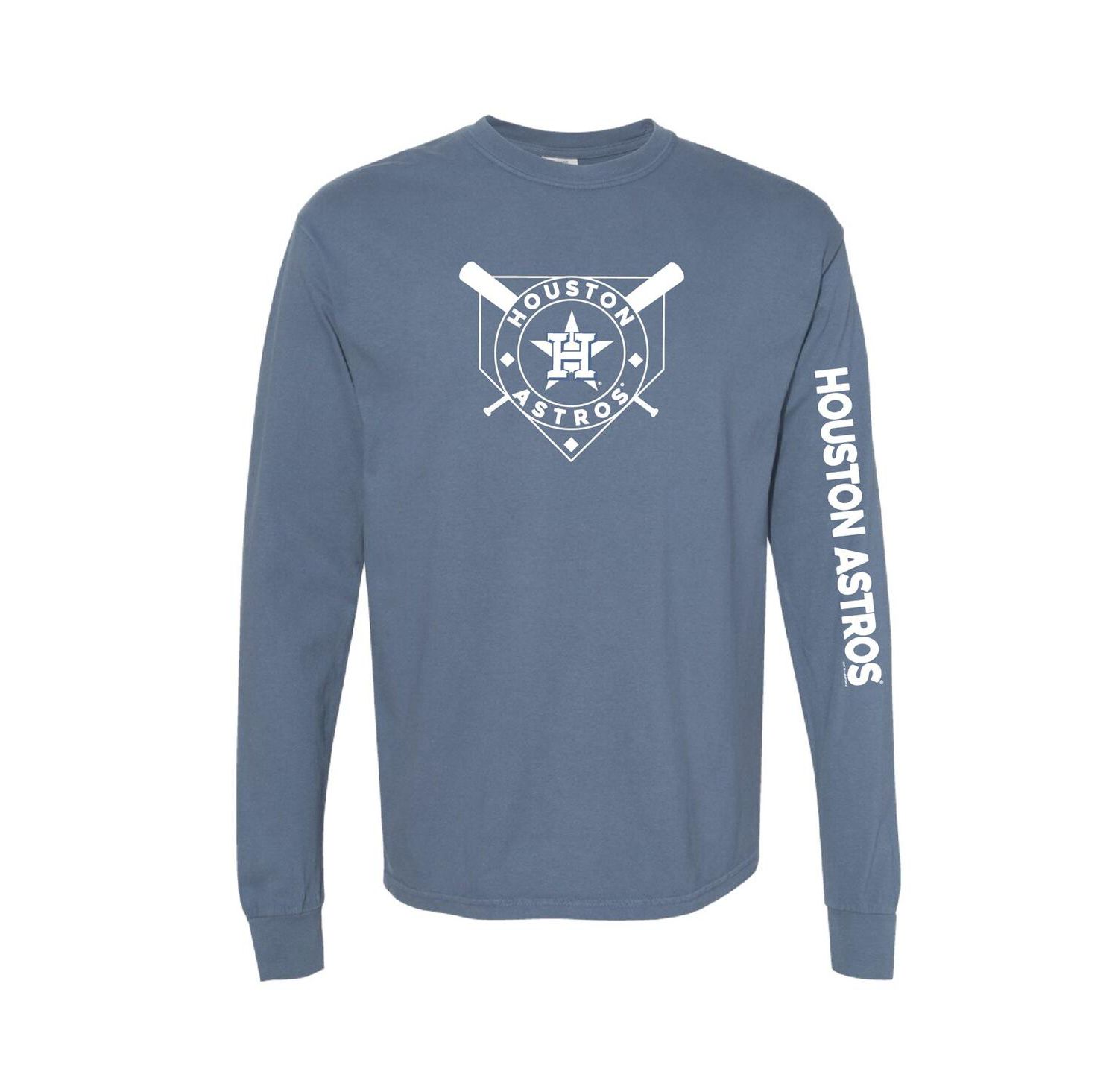 Women's Navy Houston Astros Pigment Dye Long Sleeve T-Shirt
