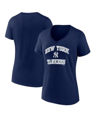 Fanatics - Women's Navy New York Yankees Arched Wordmark V-Neck T-Shirt