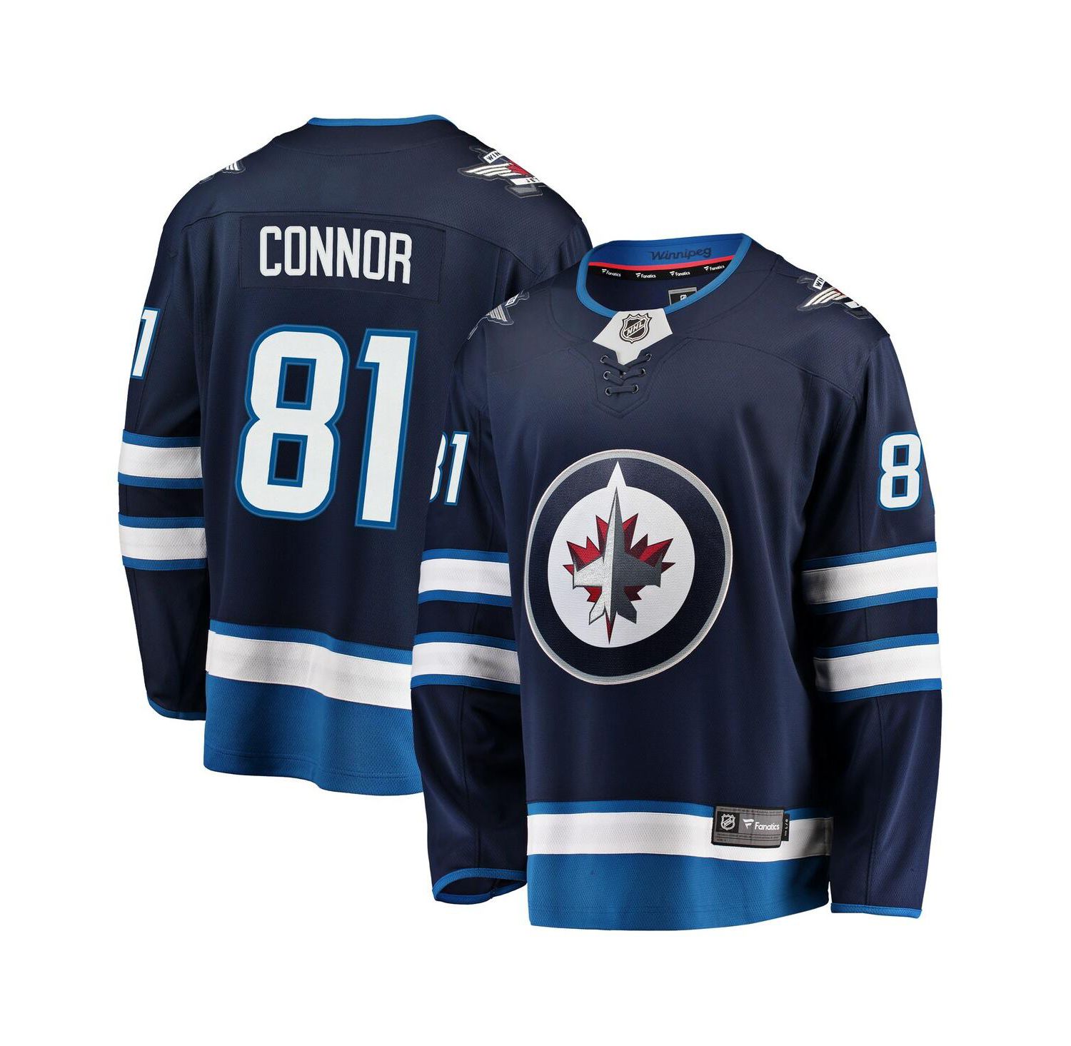 Men's Kyle Connor Navy Winnipeg Jets Breakaway Replica Jersey