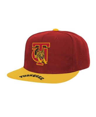 Mitchell & Ness - Men's Crimson/Gold Tuskegee Golden Tigers Logo Bill Snapback Hat