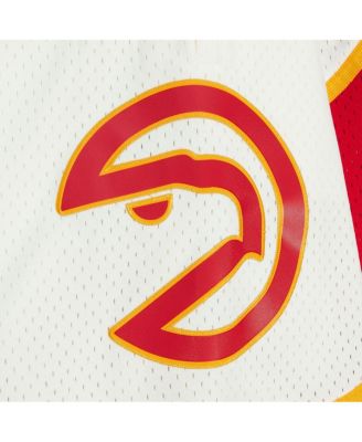 Men's Cream Atlanta Hawks 1986/87 Hardwood Classics Team Color Swingman Shorts