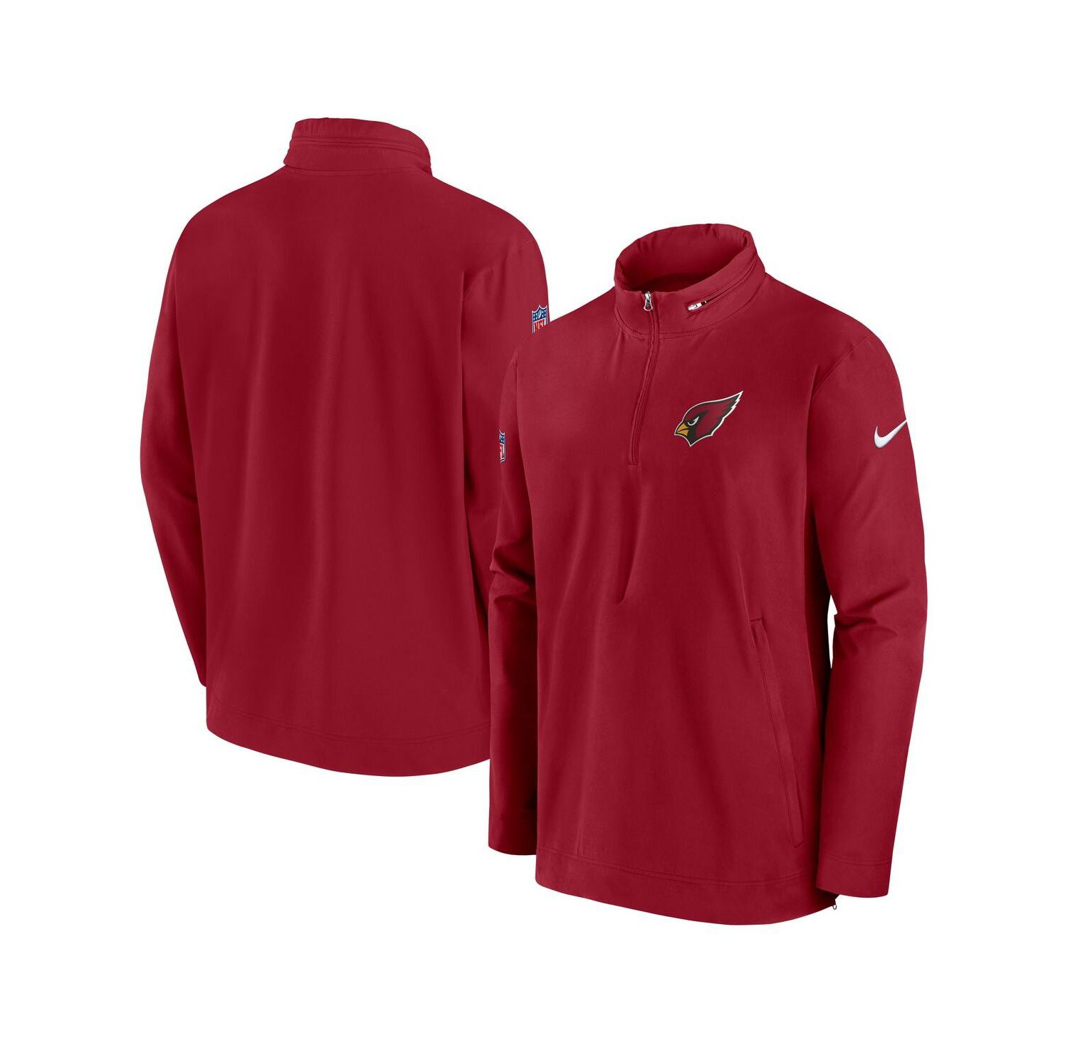 Men's Cardinal Arizona Cardinals Sideline Coach Half-Zip Jacket