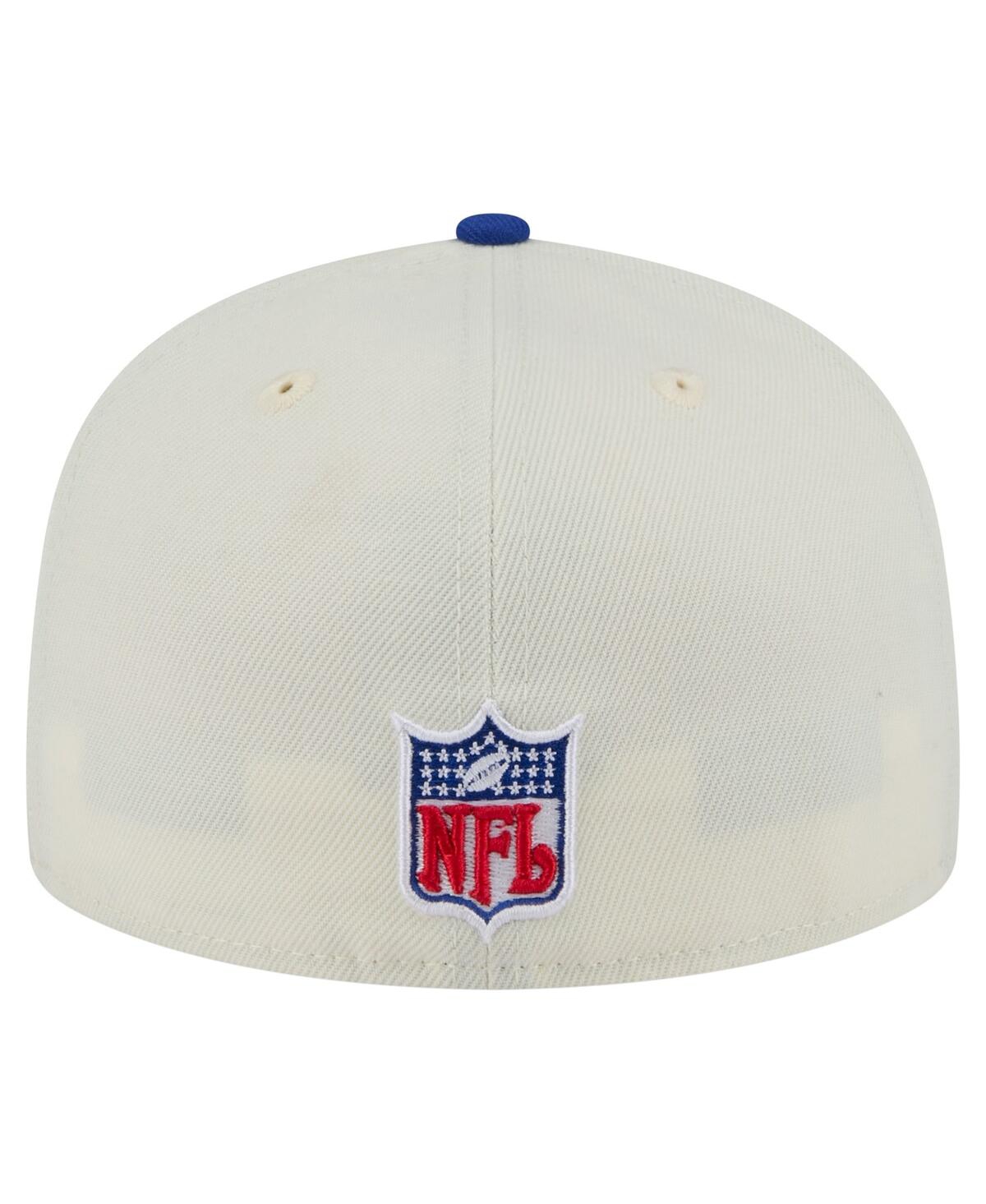 New Era Men's White/royal Buffalo Bills Throwback Main 59fifty Fitted Hat