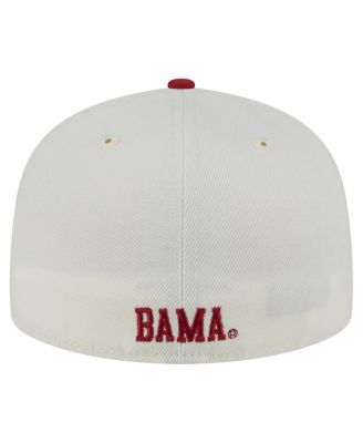Men's Cream Alabama Crimson Tide Chrome 59FIFTY Fitted Hat