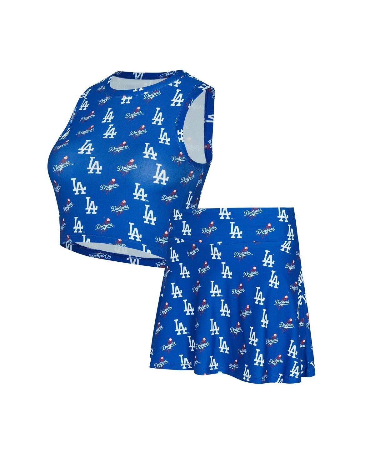 CONCEPTS SPORT WOMEN'SÂ 2-PIECE ROYAL LOS ANGELES DODGERS KNIT TANK TOP AND SKORT SET 