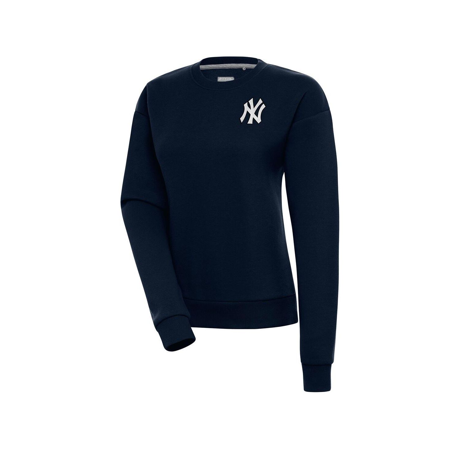Women's Navy New York Yankees Brushed Metallic Victory Pullover Sweatshirt