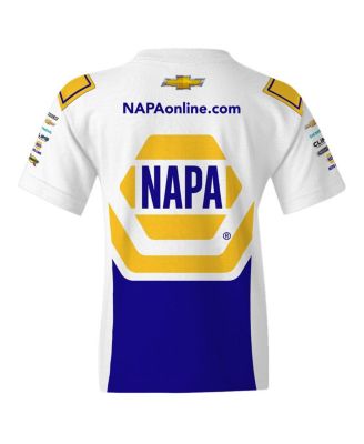 Big Boys and Girls White Chase Elliott NAPA Uniform T-Shirt