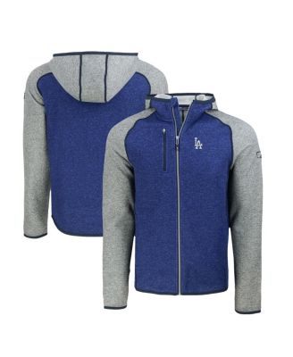 Cutter & Buck - Men's Royal/Heather Gray Los Angeles Dodgers Mainsail Full-Zip Hooded Jacket
