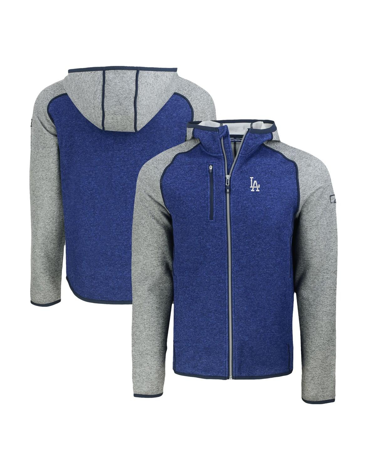 Men's Royal/Heather Gray Los Angeles Dodgers Mainsail Full-Zip Hooded Jacket - Royal, Heather Gray