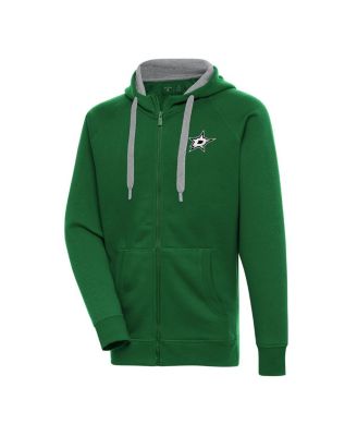Antigua - Men's Kelly Green Dallas Stars Metallic Logo Victory Full-Zip Hoodie