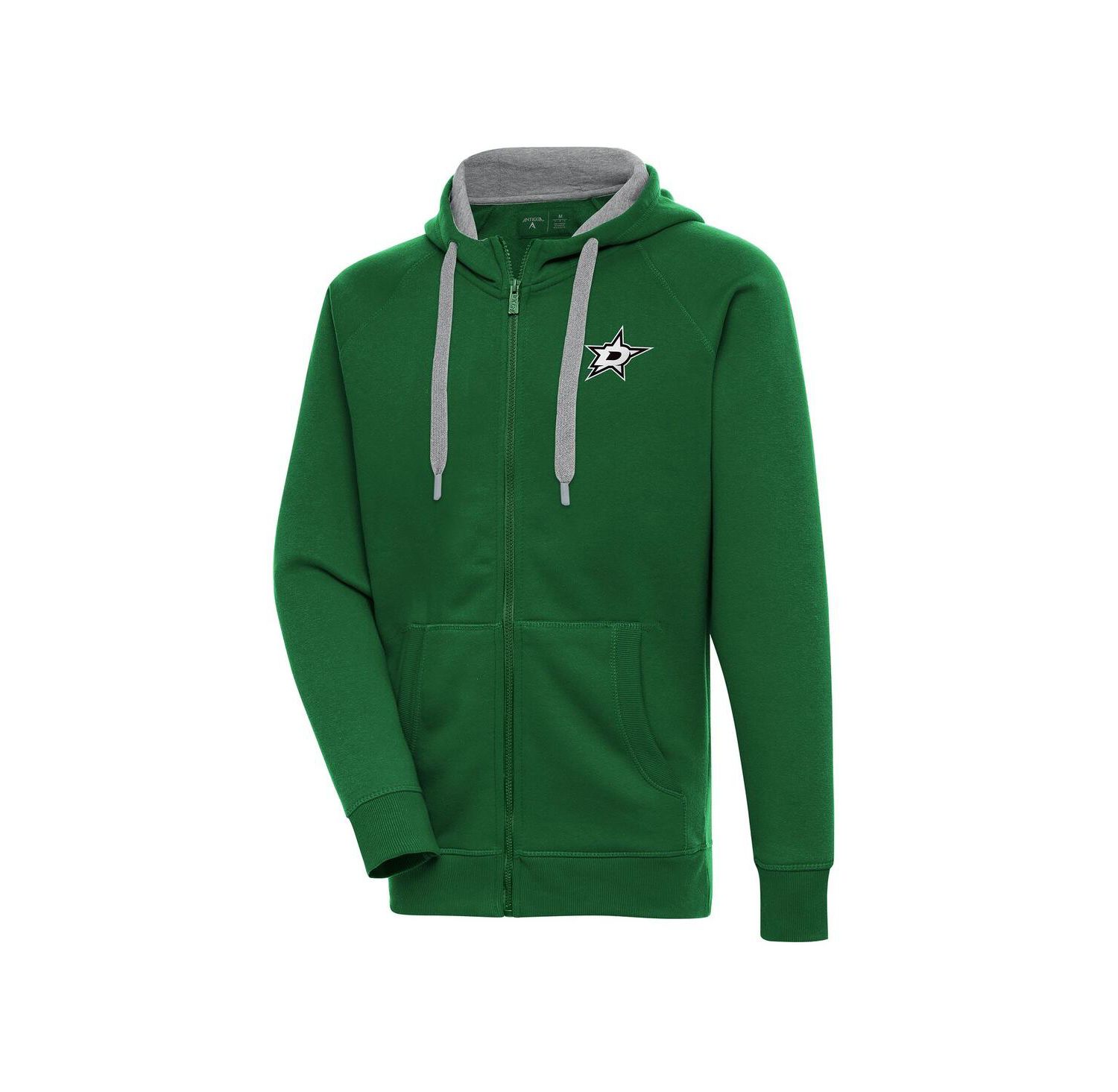 Men's Kelly Green Dallas Stars Metallic Logo Victory Full-Zip Hoodie