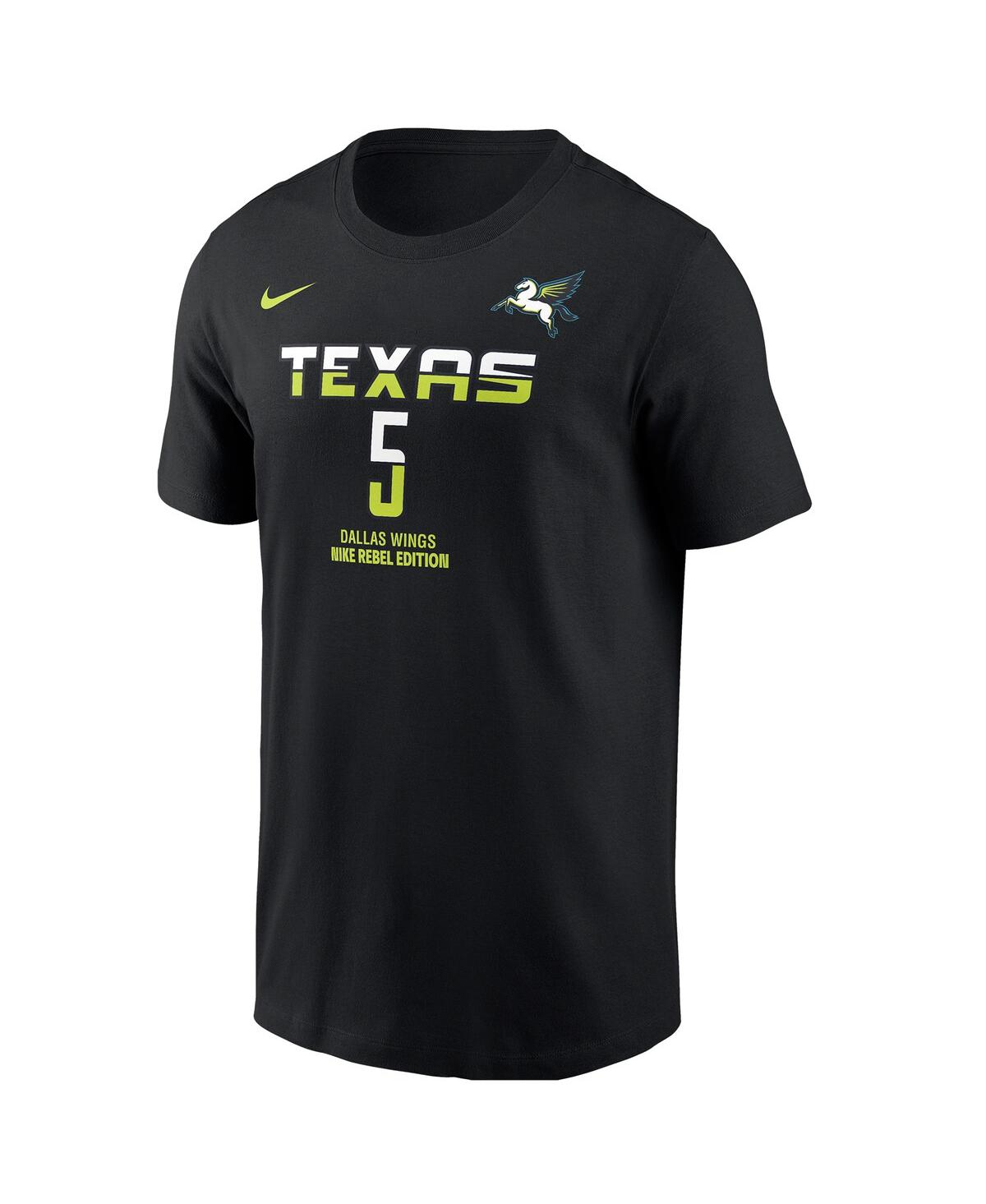 NIKE MEN'S PAIGE BUECKERS BLACK DALLAS WINGS 2025 WNBA DRAFT REBEL EDITION NAME NUMBER T-SHIRT 