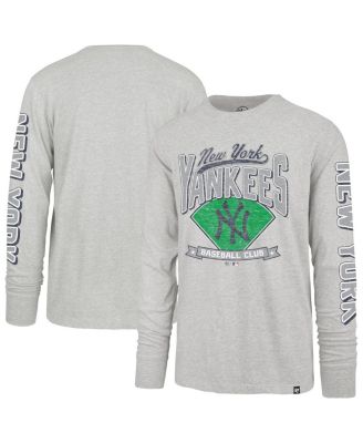 '47 Brand - Men's Gray New York Yankees Fair Ball Franklin Long Sleeve T-Shirt