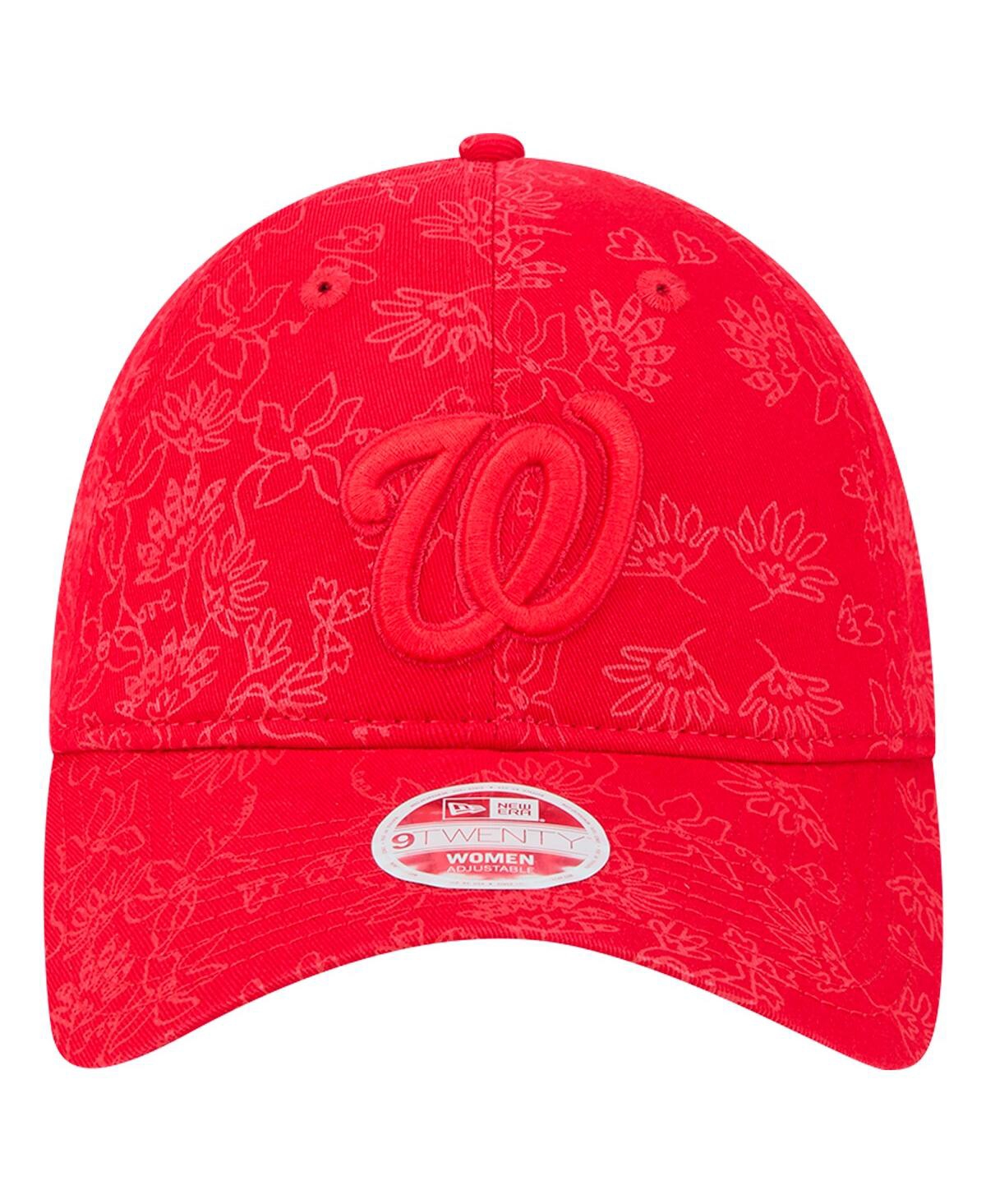 New Era Women's Red Washington Nationals Tonal Floral 9twenty Adjustable Hat