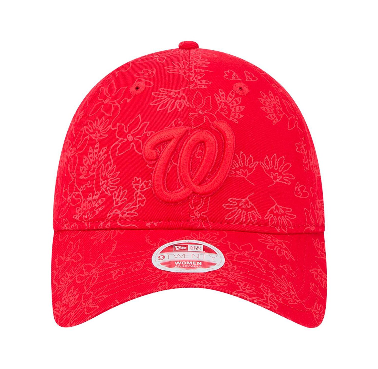 Women's Red Washington Nationals Tonal Floral 9TWENTY Adjustable Hat