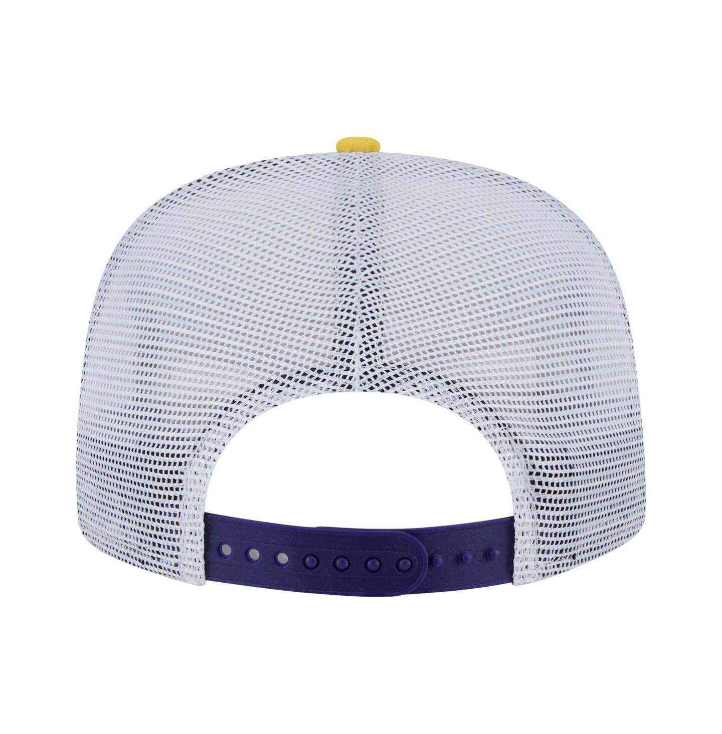 Мужская кепка New Era Purple/Gold Los Angeles Lakers Throwback Dye Golfer Snapback Hat — фото 4