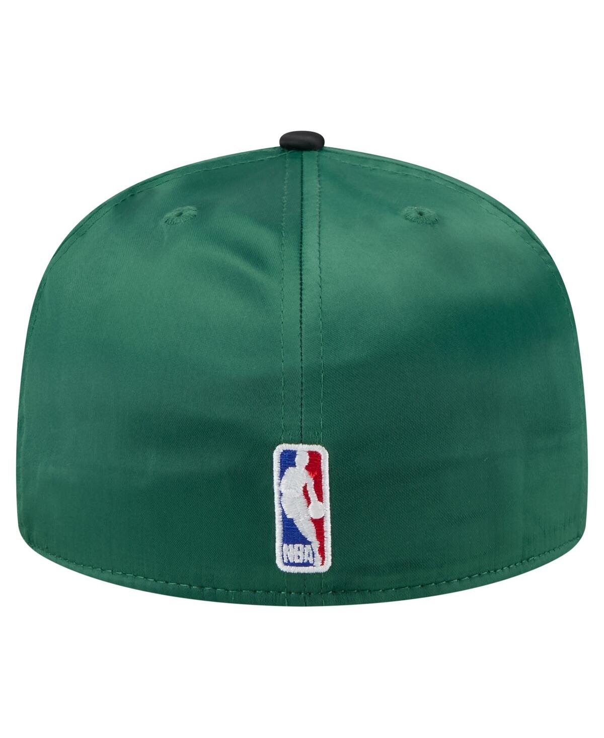 Shop New Era Men's Kelly Green/black Boston Celtics Throwback Satin Vintage Pin Two-tone 59fifty Fitted Hat