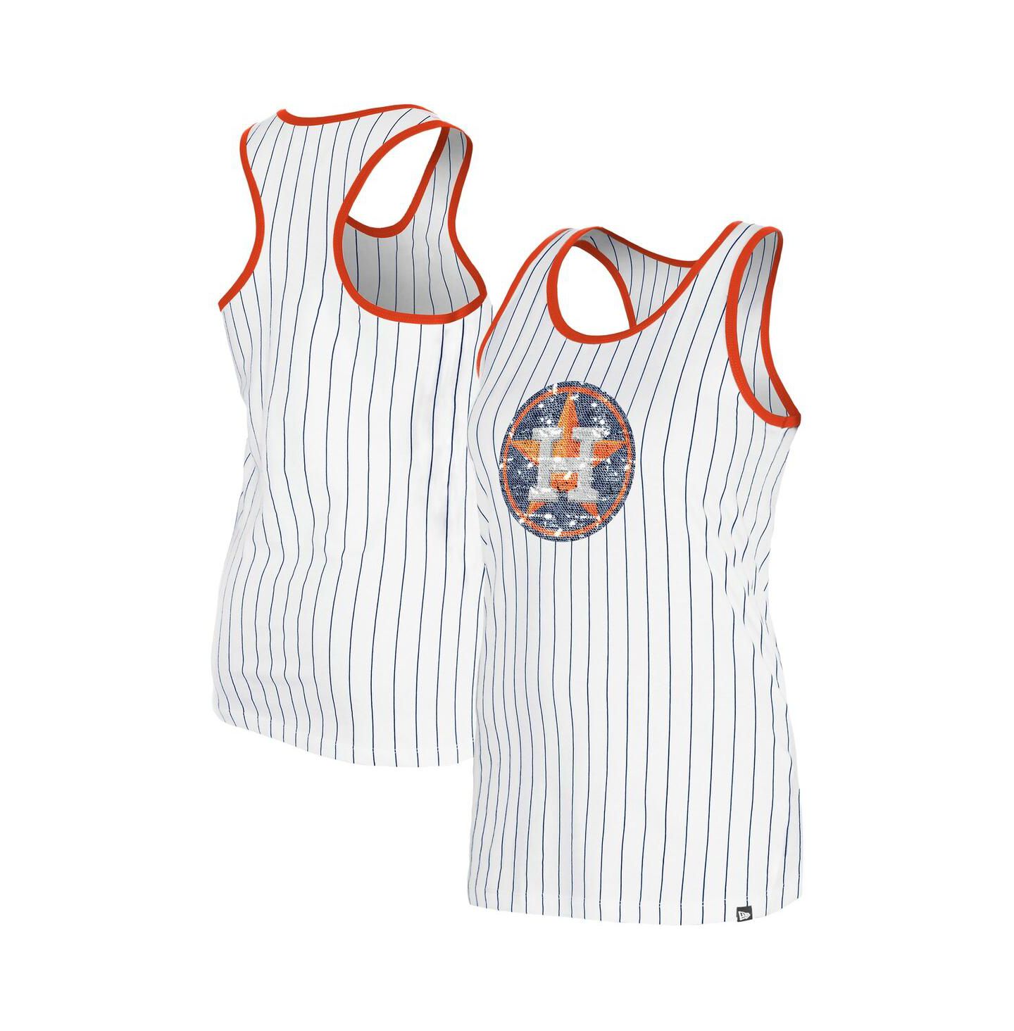 Женский топ New Era White Houston Astros Gameday Pinstripe — фото 1