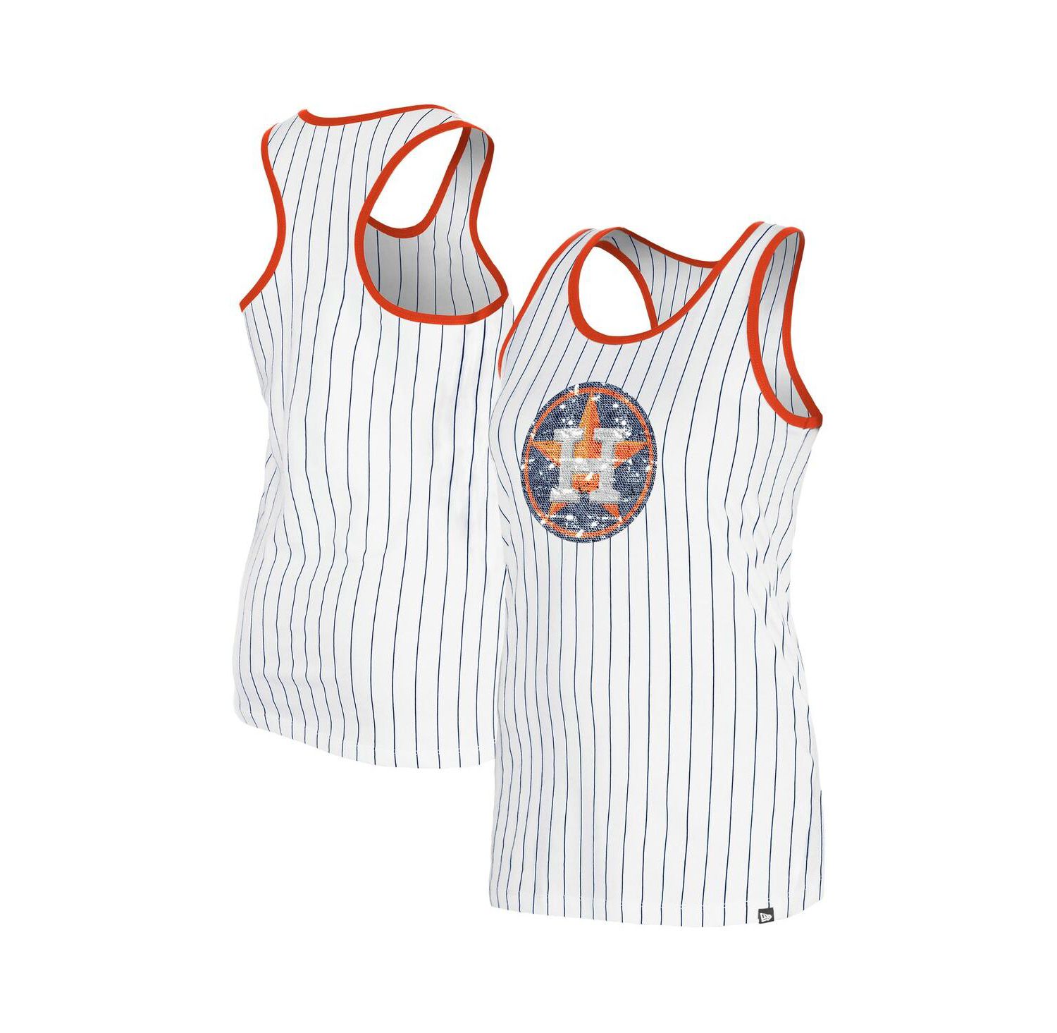 Women's White Houston Astros Gameday Pinstripe Tank Top