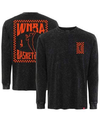 Sportiqe - Men's and Women's Black WNBA Rock Roll Collection Bono Mineral Wash Premium Long Sleeve T-Shirt