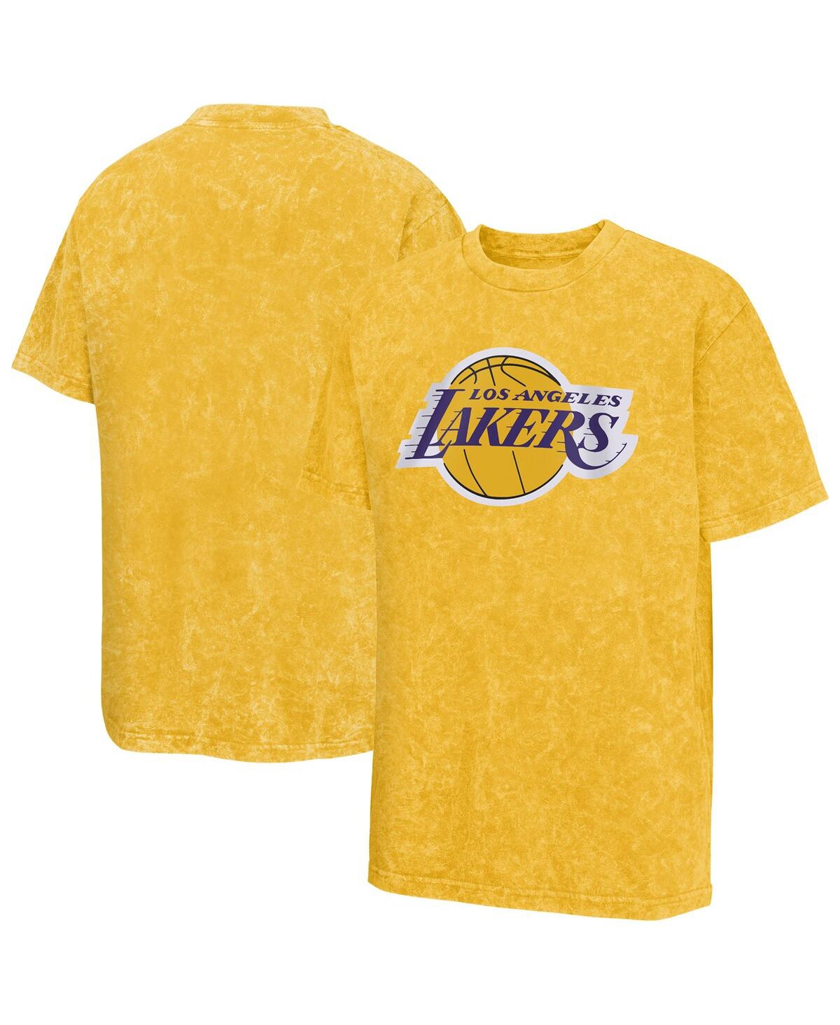 Outerstuff Big Boys And Girls Gold Los Angeles Lakers Rugged Defense T-shirt