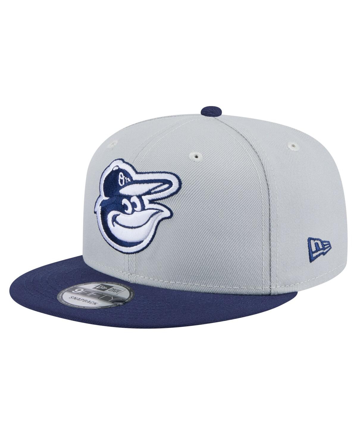 NEW ERA MEN'S GRAY/NAVY BALTIMORE ORIOLES 2-TONE COLOR PACK 9FIFTY SNAPBACK HAT 