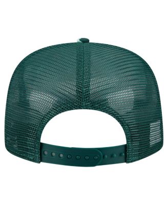 Men's Green Athletics Adventure Pattern Golfer Trucker Snapback Hat