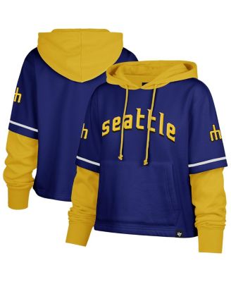 '47 Brand - Women's Royal Seattle Mariners City Connect Shortstop Cropped Pullover Hoodie