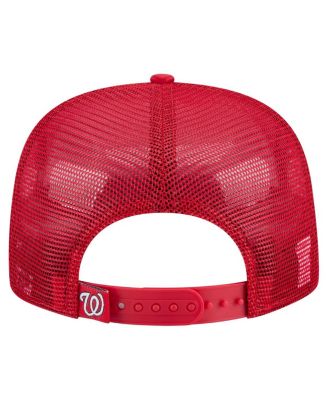 Men's Red Washington Nationals Retro Satin Script Golfer Adjustable Hat