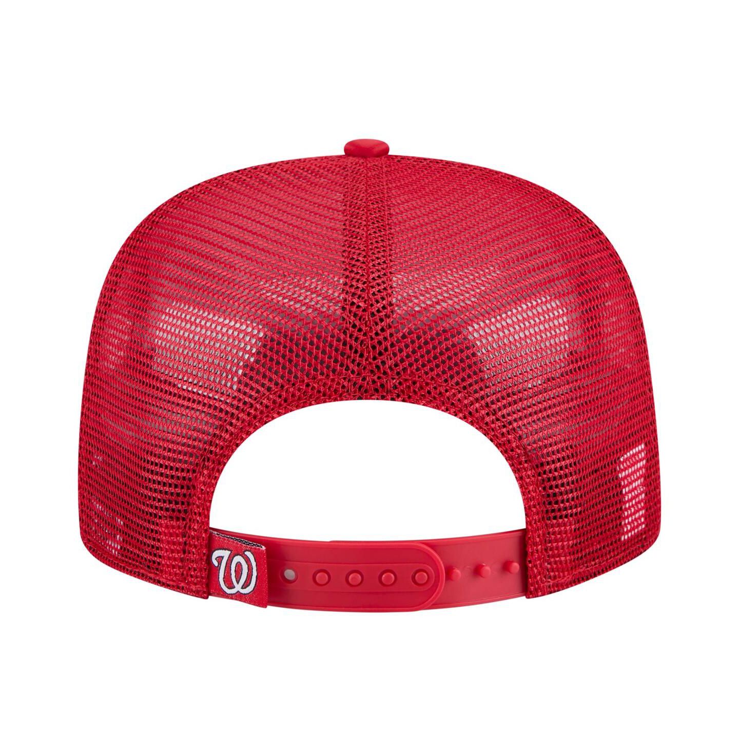 Мужская кепка New Era Red Washington Nationals Retro Satin Script Golfer Adjustable Hat — фото 4