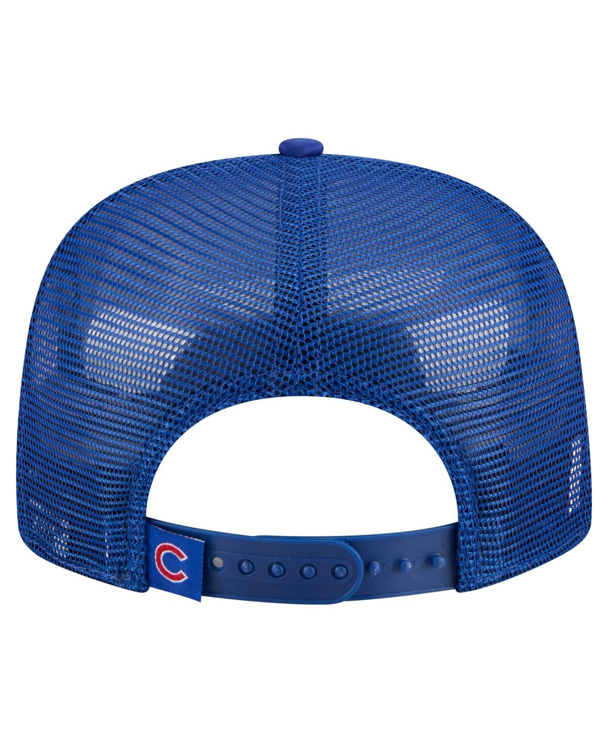 NEW ERA MEN'S ROYAL CHICAGO CUBS RETRO SATIN SCRIPT GOLFER ADJUSTABLE HAT 